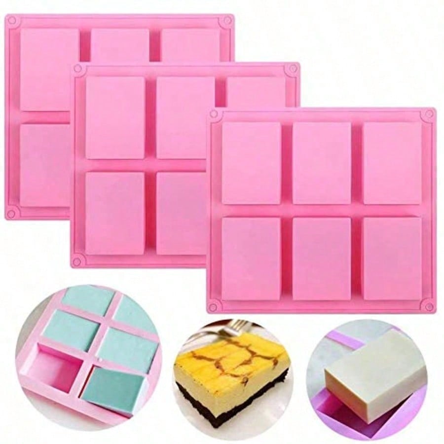 Soap Making Kit - 1-2 Pack 6‑Cavity DIY Silicone Molds,