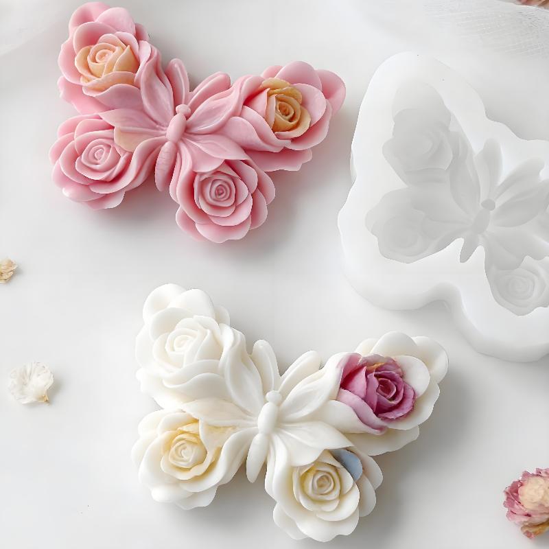 Soap Making Kit - DIY Rose Butterfly Form Silicone Mold