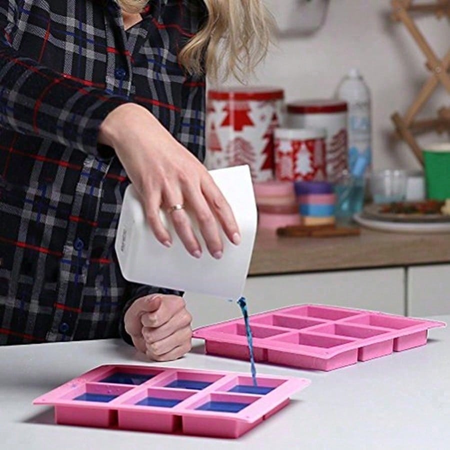 1-2 Pack 6‑Cavity DIY Silicone - Soap Making Kit 评论和价格