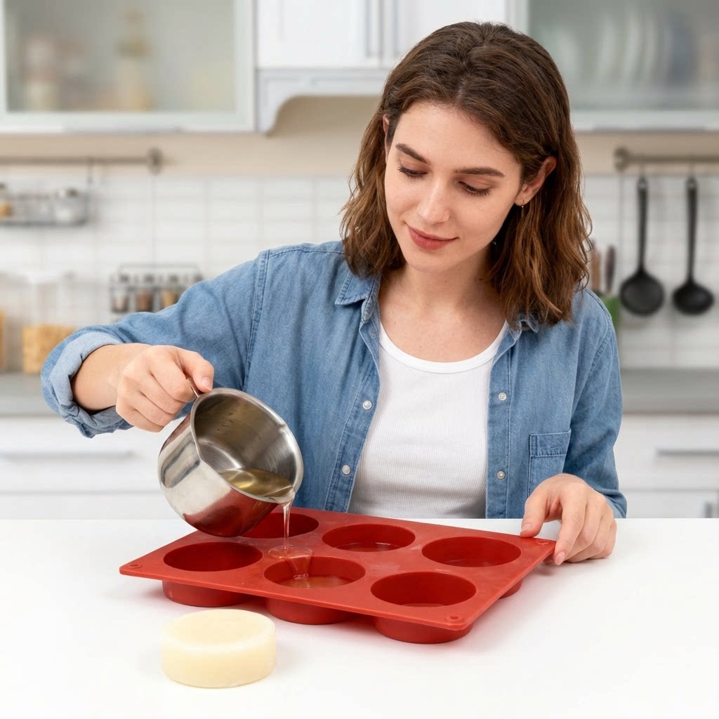 Round Silicone Soap Mold DIY H - Soap Making Easy 评论和价格